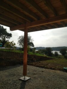 Poteau poutre terrasse bois pilotis Morbihan