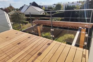 Balcon bois métal